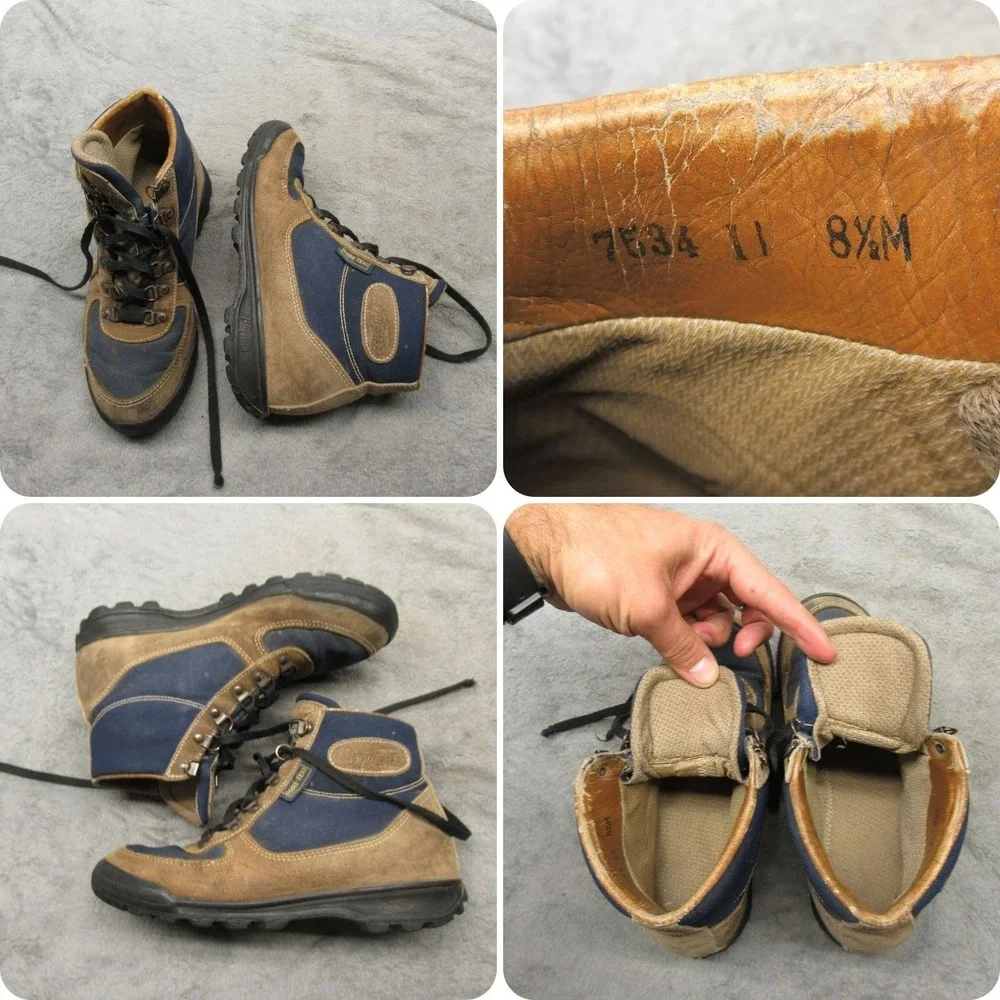 Vasque Mens? Boots 8.5 M Blue Gore-Tex Blue Lace Up Outdoor Hiking Boots VTG 80s